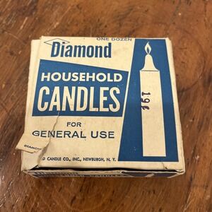 1 Vintage Diamond Candles Box of Candle Gems in original box, 12